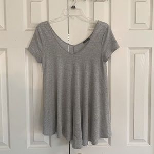 Soprano grey v-neck flowy blouse/tee/top